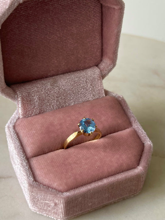 10k Blue Topaz Elsa Ring