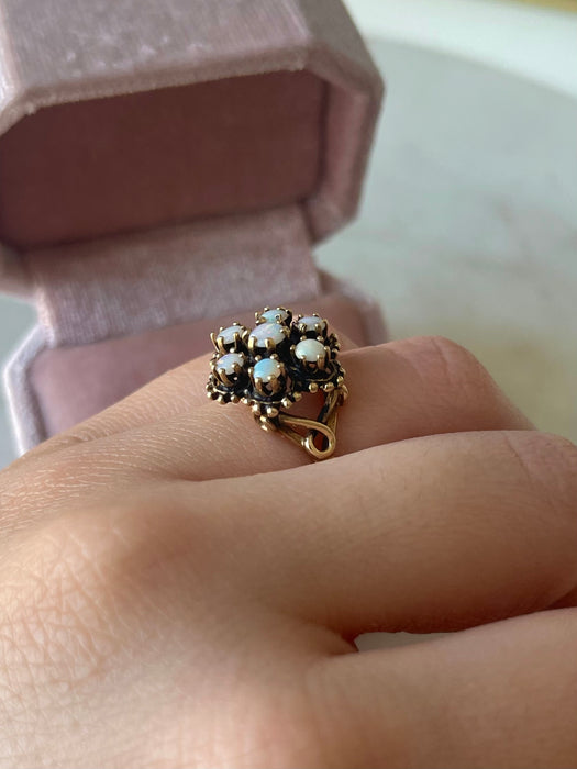 10k Opal Cluster Ring