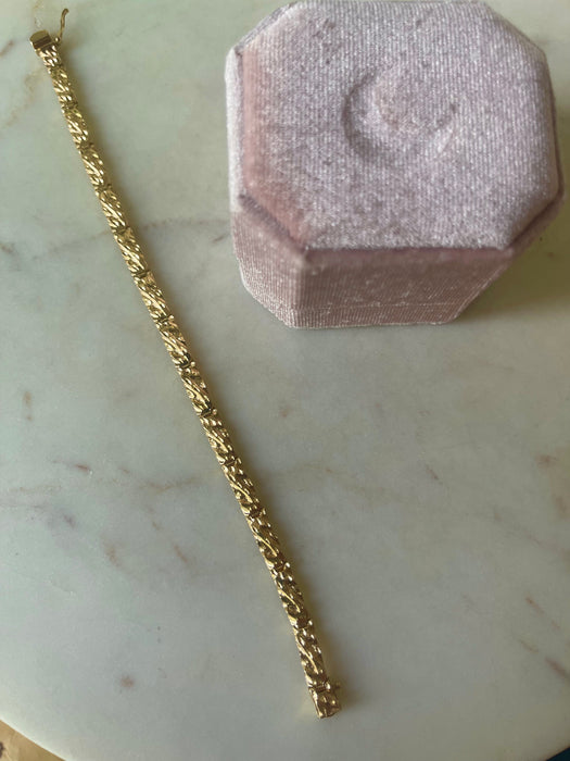 14k Nugget-like Link Bracelet