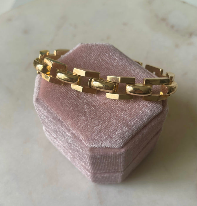 14k Puffy Geometric Bracelet