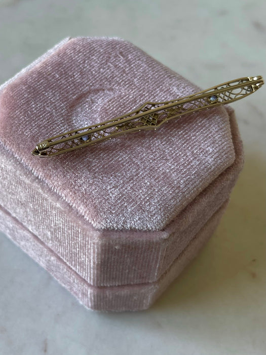 14k WG Diamond Bar Pin