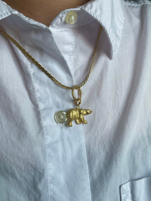 14k Polar Bear Pendant