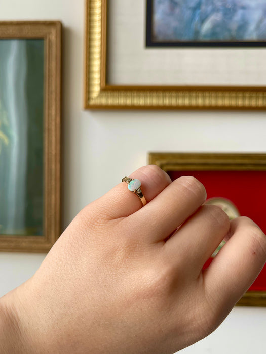 10k Opal and Diamond Ring