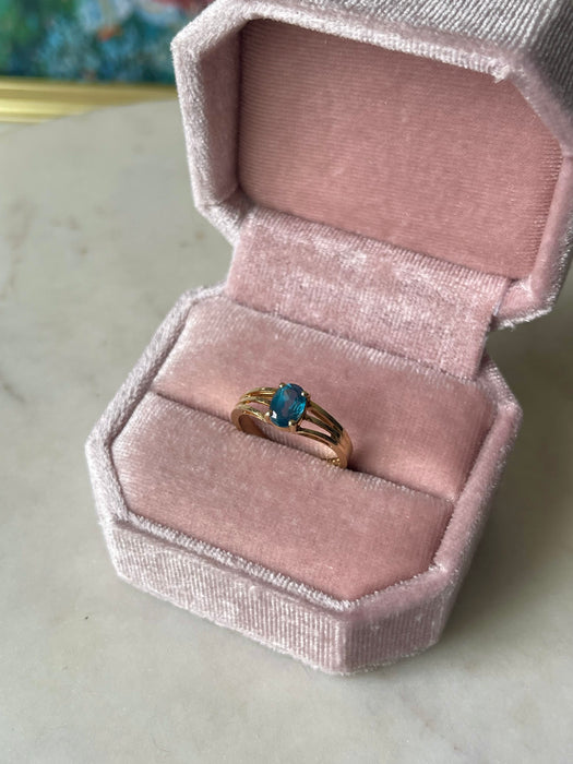 14k Blue Topaz Ring