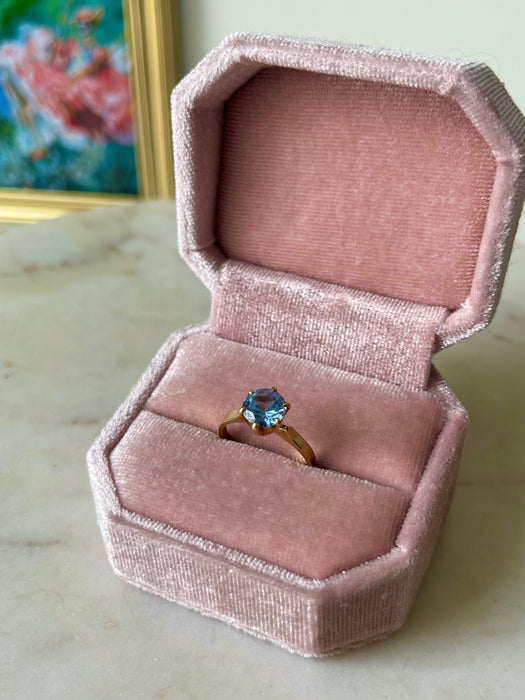 10k Blue Topaz Elsa Ring