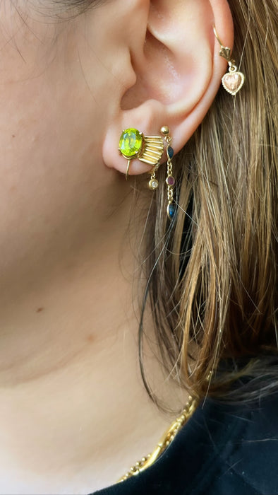 14k Screw-on Peridot Earrings