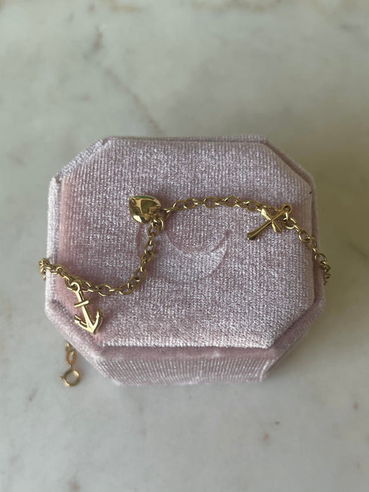 14k 3 Charm Bracelet