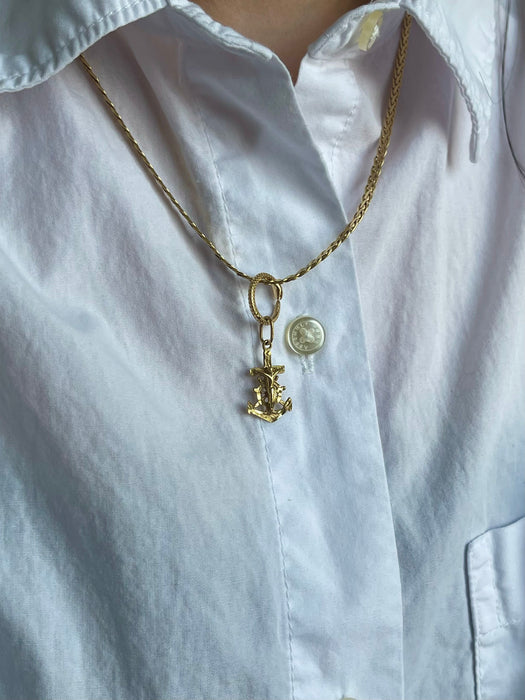 14k Anchor with Jesus Pendant