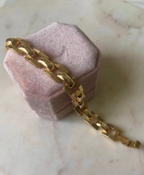 14k Puffy Geometric Bracelet