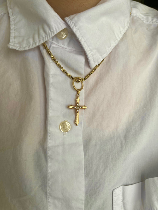 14k Diamond Cross