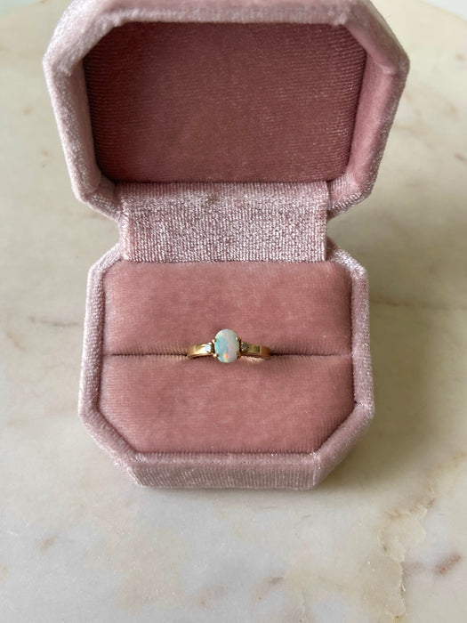 10k Opal and Diamond Ring