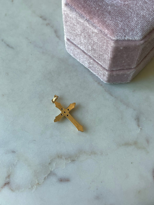 14k Diamond Cross