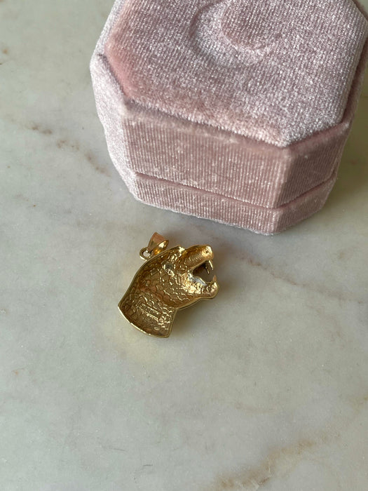 14k Panther Head Pendant