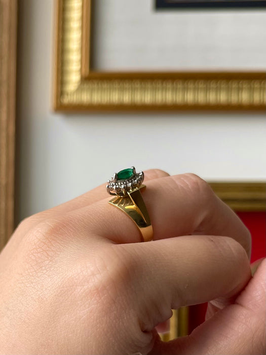 14k Emerald and Diamond Ring