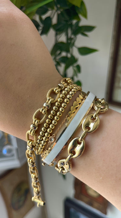 14k Multi Texture Chunky Bracelet