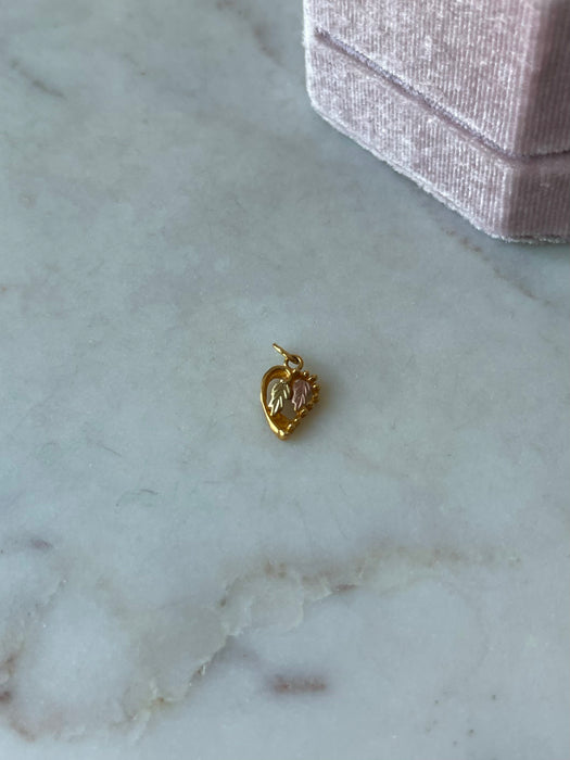 10k Black Hills Gold Heart Pendant