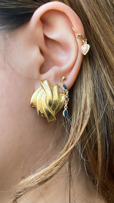 14k Puffy Braided Earrings