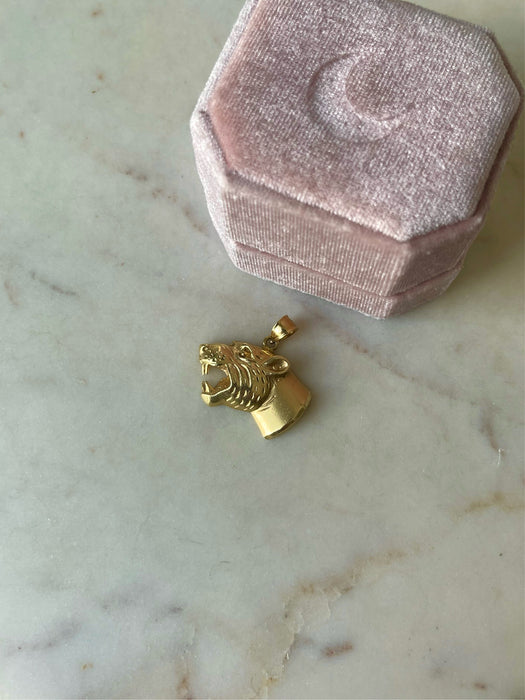 14k Panther Head Pendant