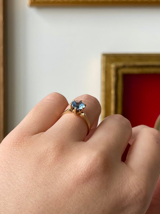 10k Blue Topaz Elsa Ring