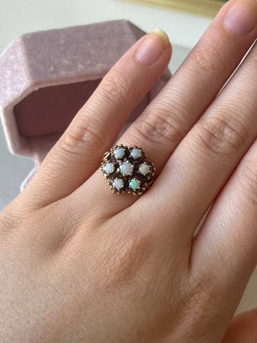 10k Opal Cluster Ring