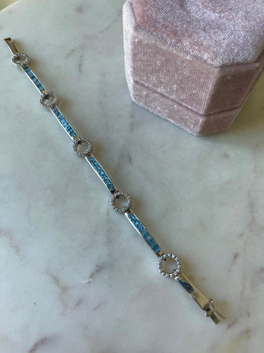 18k WG Aquamarine Bracelet