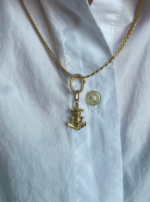 14k Anchor with Jesus Pendant