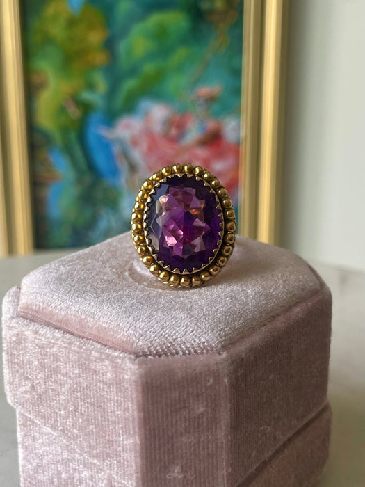 14k Chunky Amethyst Ring