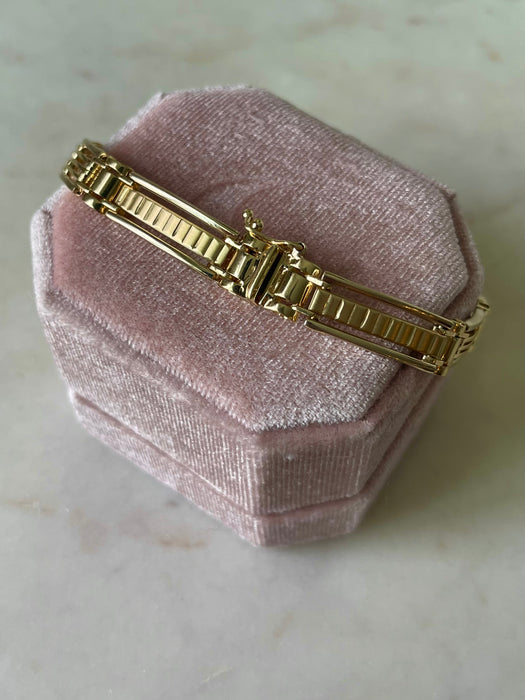 14k Rectangular Linked Bracelet