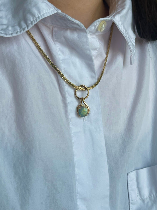 14k Blue Opal Pendant