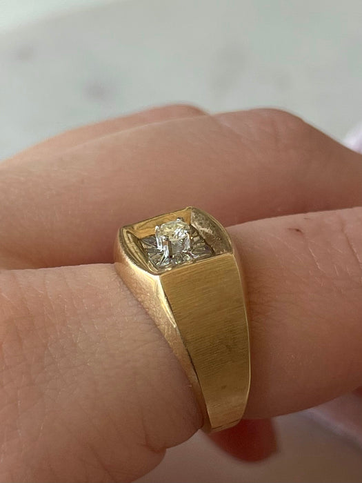 10k Diamond Signet Ring