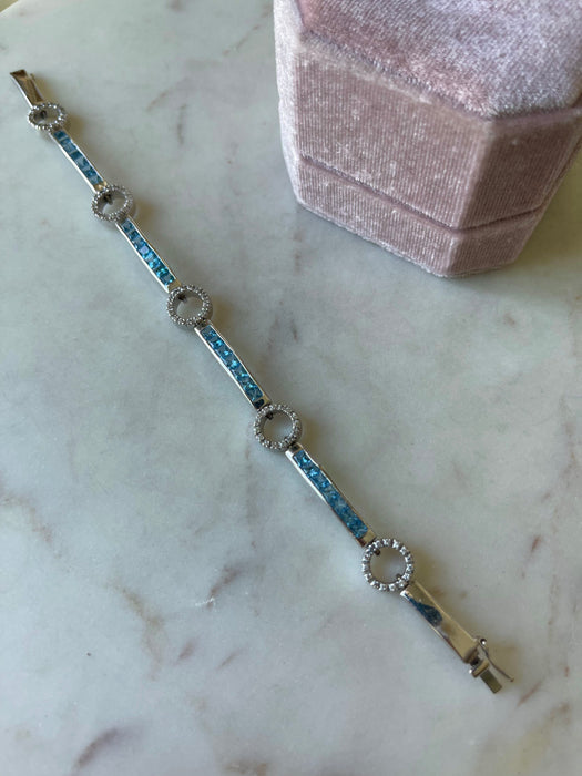 18k WG Aquamarine Bracelet