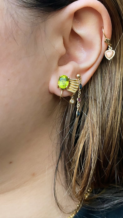 14k Screw-on Peridot Earrings