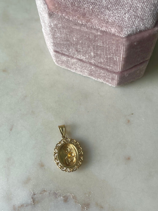 14k Mother Daughter Pendant