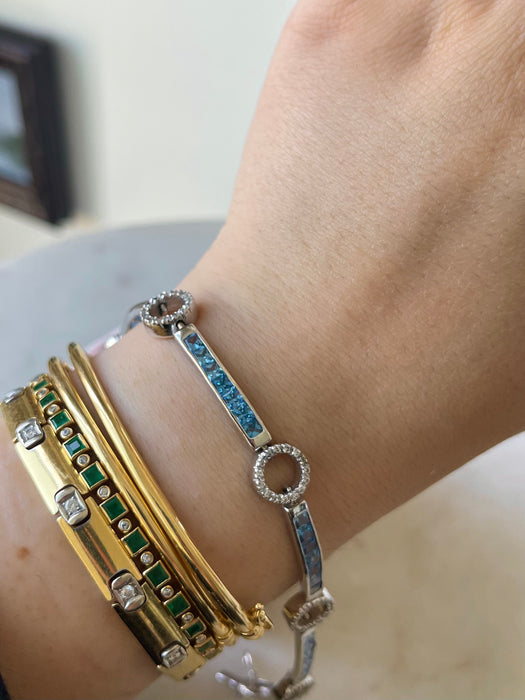 18k WG Aquamarine Bracelet